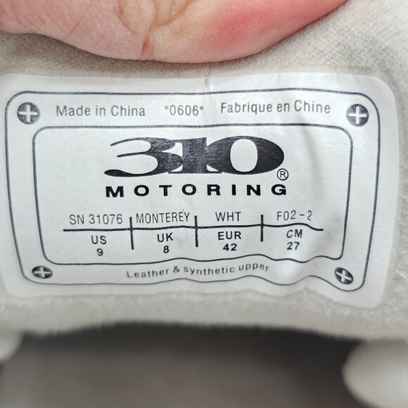 310 Motoring Monterey Model Sneaker White Leather White Snake Print Men's Size 9 - Picture 8 of 13